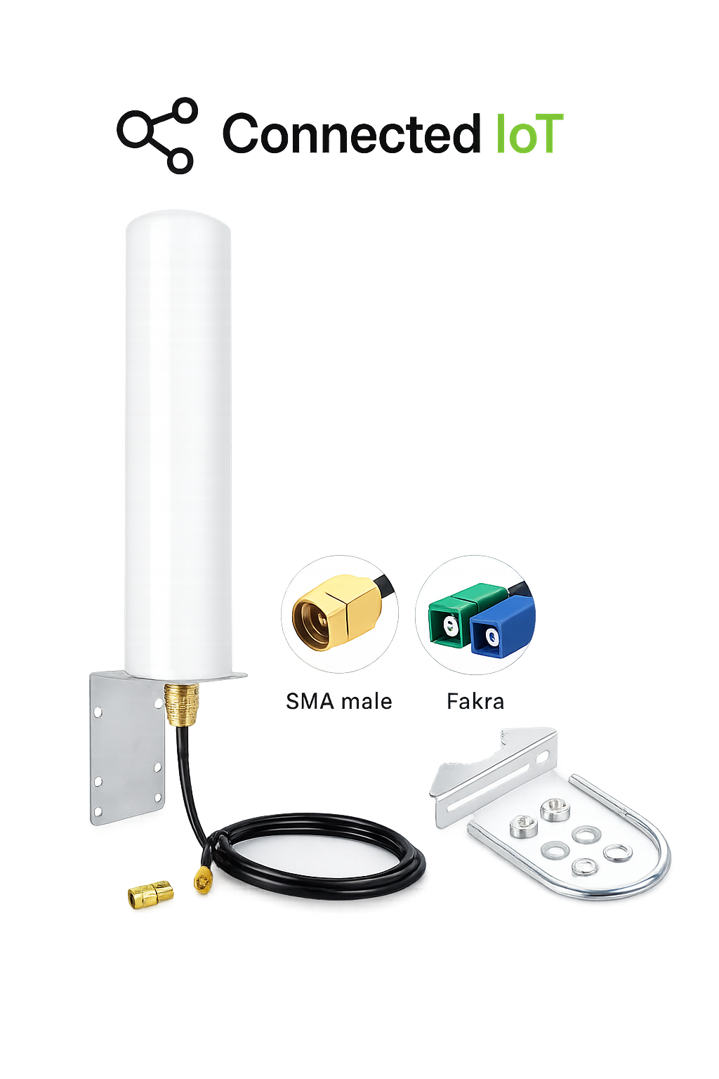 High-mount omnidirectional antenna for pole and open-site deployments